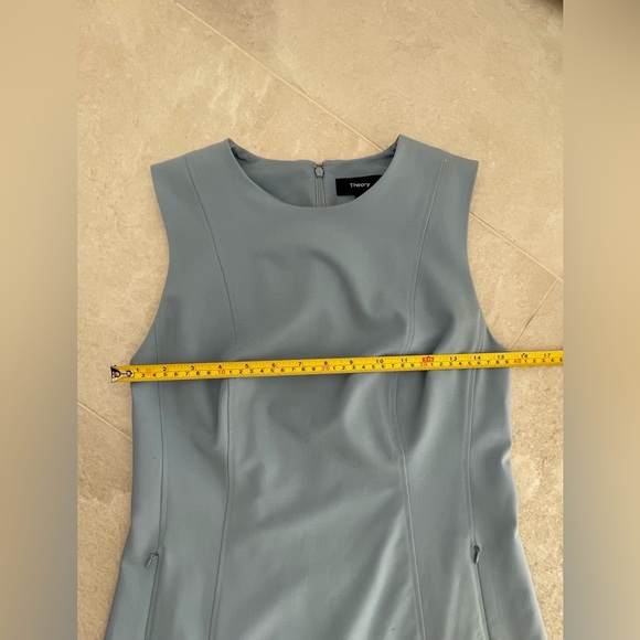 Theory Helaina Dress Size 4 Blue Sleeveless Wool Blend A-line *See Notes* - Picture 9 of 14